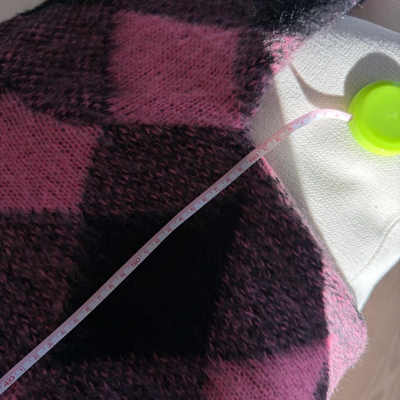 Sandro Pink and Black Diamond Soft mohair-blend knit Sweater - Picture 8 of 8